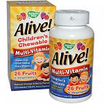   Nature's Way, Alive! Children's Chewable Multi-Vitamin, Natural Orange & Berry Flavors, 120 Chewable Tablets 
 410 